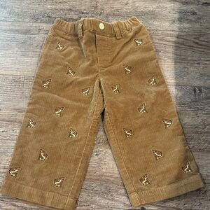 Toddler Corduroy Brown Pants with Embroidered fish Vineyard Vines
